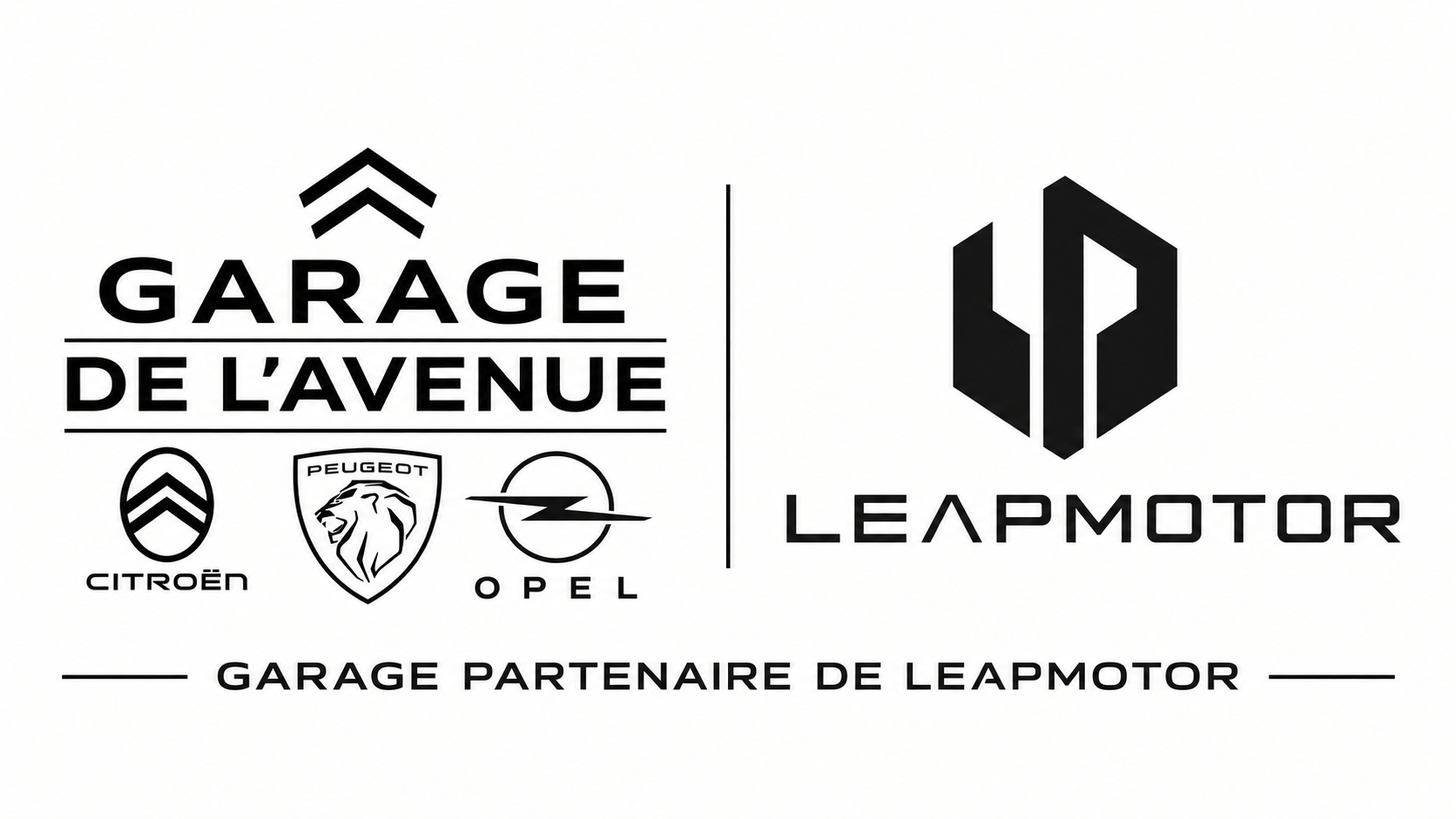 logo gge avenue + SPO + Leapmotor blanc et noir